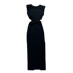 FORE Black Cut-Out High Slit Maxi Dress Size XS
